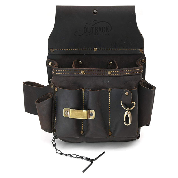 OX Tools Pro P263402 4Piece Oil Tanned Leather Tool Belt Electrician's